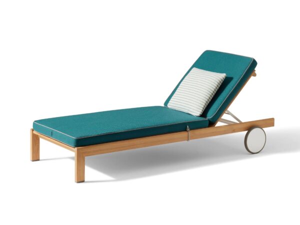 Verstellbarer Gartenliege aus Stoff mit Rollen | Cassina