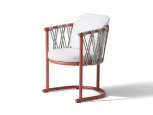 Gartenstuhl aus pulverbeschichtetem Aluminium mit Armlehnen | Cassina | Trampoline