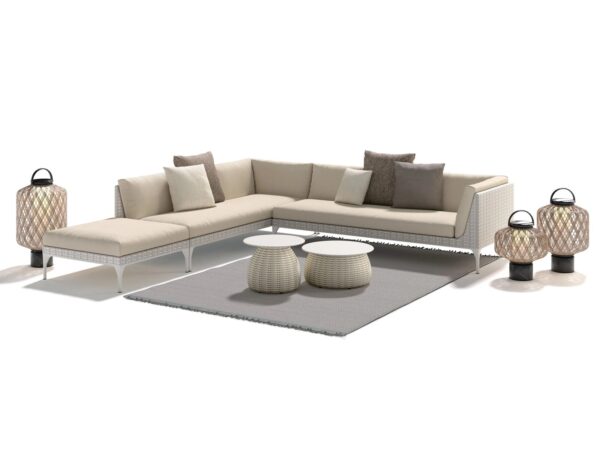 Modulares Garten Ecksofa aus Stoff | DEDON | MU