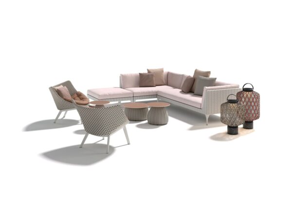Hoch- runder Garten-Beistelltisch aus synthetischer Faser | DEDON | PORCINI - Image 10