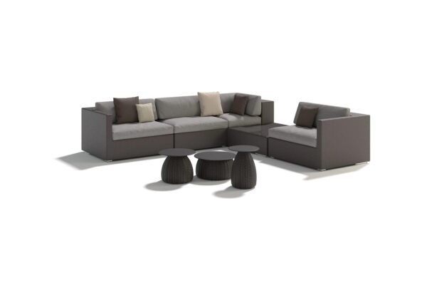 Hoch- runder Garten-Beistelltisch aus synthetischer Faser | DEDON | PORCINI - Image 2