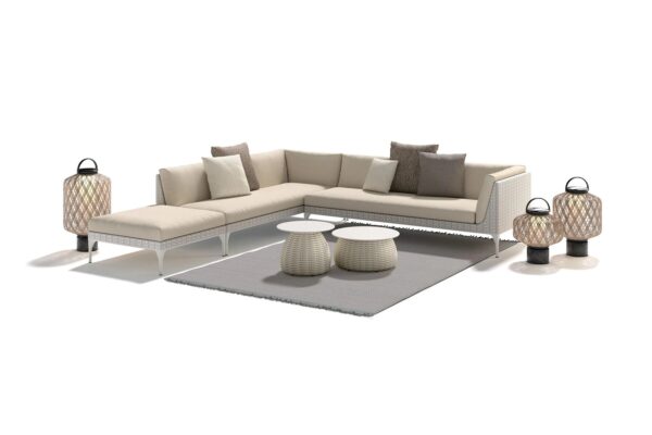 Hoch- runder Garten-Beistelltisch aus synthetischer Faser | DEDON | PORCINI - Image 6