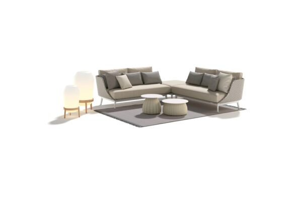 Hoch- runder Garten-Beistelltisch aus synthetischer Faser | DEDON | PORCINI - Image 4
