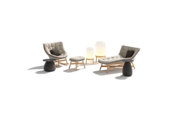 Hoch- runder Garten-Beistelltisch aus synthetischer Faser | DEDON | PORCINI - Image 3