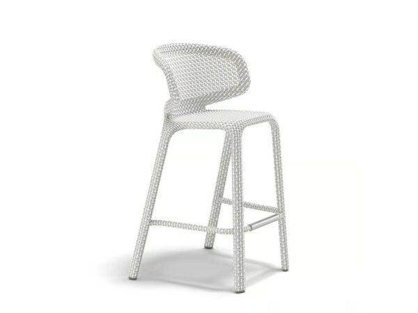 Hochhocker aus synthetischer Faser mit Rückenlehne | DEDON | SEASHELL - Image 2