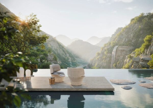 Gartensessel aus synthetischer Faser mit hoher Rückenlehne | DEDON | SEASHELL - Image 9