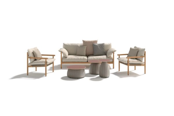 Lounge Gartensessel aus Teakholz mit Armlehnen | DEDON | TIBBO - Image 2