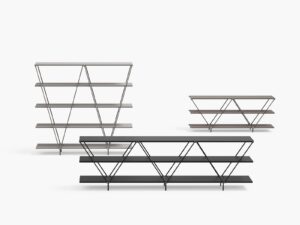 Modulares Bücherregal aus Stahl | Desalto | Zinco