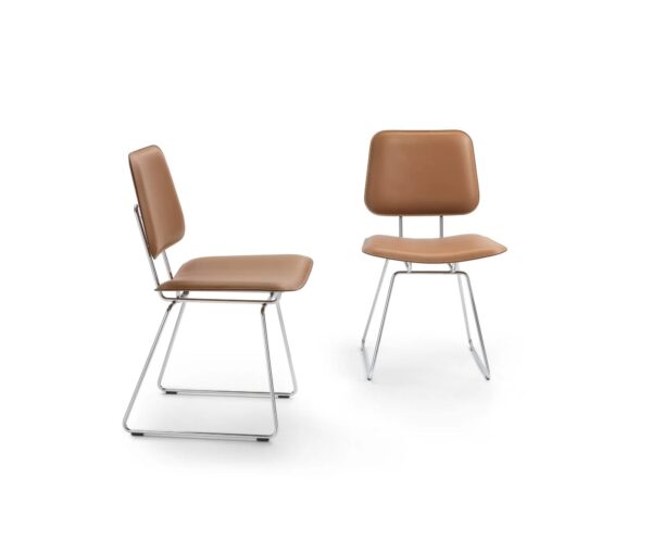 Mit Kufengestell Stuhl aus gegerbtem Leder | Flexform | Echoes S.H. - Image 3