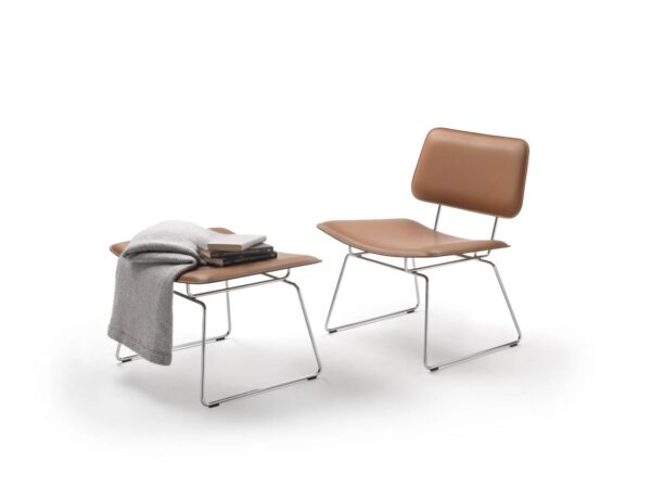 Mit Kufengestell Loungesessel aus gegerbtem Leder | Flexform | Echoes S.H. - Image 3