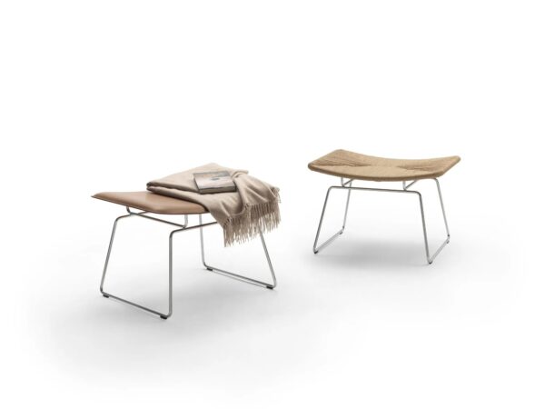 Mit Kufengestell Fußbank aus gegerbtem Leder | Flexform | Echoes S.H. - Image 2