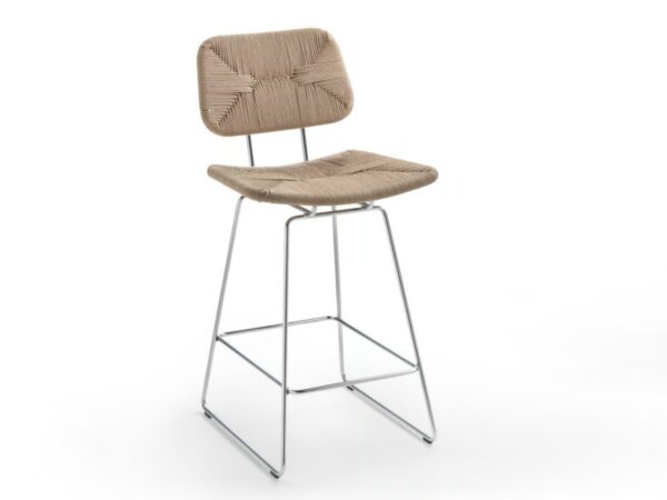 Hochhocker aus Stroh mit Rückenlehne | Flexform | Echoes