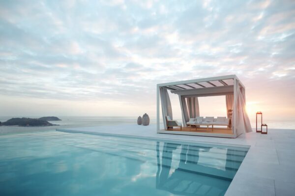 Freistehende Terrassenüberdachung aus Druckguss Aluminium mit Faltdach | Ethimo | Eivissa - Image 3