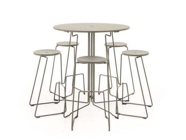 Runder Hochtisch aus pulverbeschichtetem Aluminium | Extremis | Tiki - Image 4