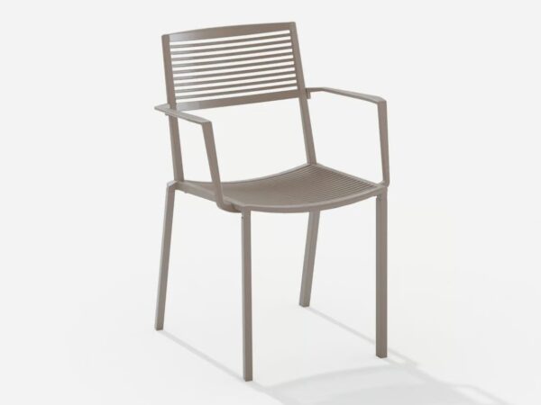 Stapelbarer Gartenstuhl aus Aluminium mit Armlehnen | FAST | Omnia Selection