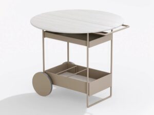Servierwagen für Gerichte aus Aluminium und Holz | FAST | Ninfea