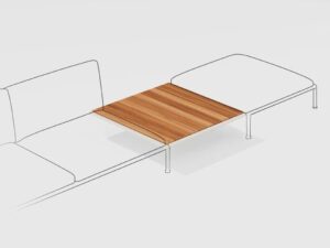 Modularer niedriger Garten-Beistelltisch aus Teakholz | FAST | Roè