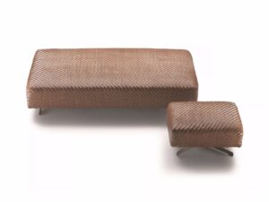Rechteckige Sitzpuff aus gegerbtem Leder | Flexform