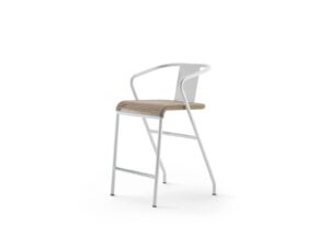 Gartenhocker aus Seil mit Fußstütze mit Armlehnen | Flexform | Calipso