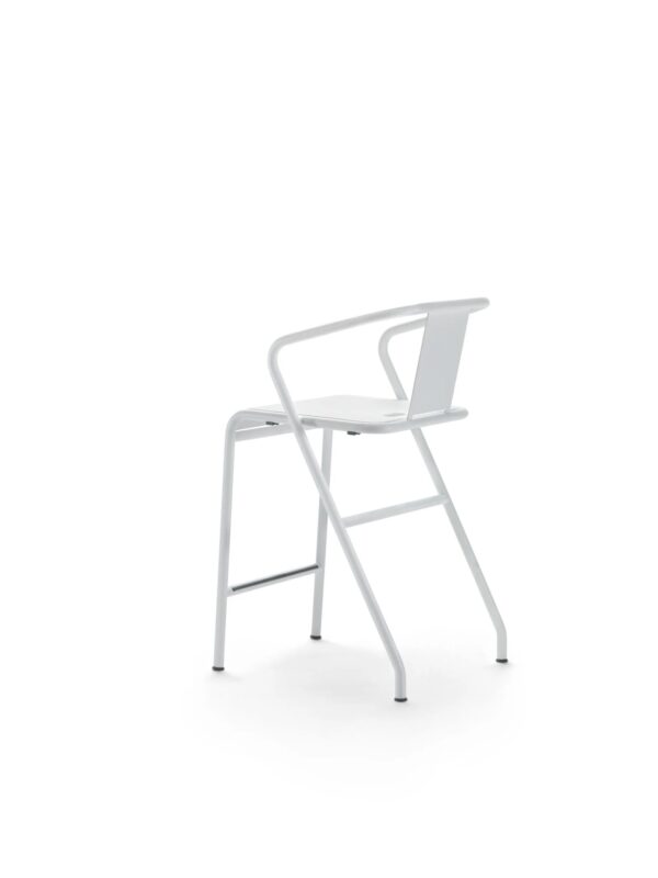 Gartenhocker aus lackiertem Metall mit Armlehnen mit Fußstütze | Flexform | Calipso - Image 3