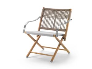 Lounge Gartensessel aus Irokoholz mit Armlehnen | Flexform | Lauren