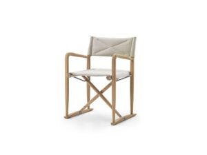 Klappbarer Lounge Gartensessel aus Irokoholz mit Armlehnen | Flexform | Luchino Outdoor