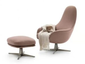 Drehbarer Sessel aus Stoff mit Armlehnen | Flexform | Sveva