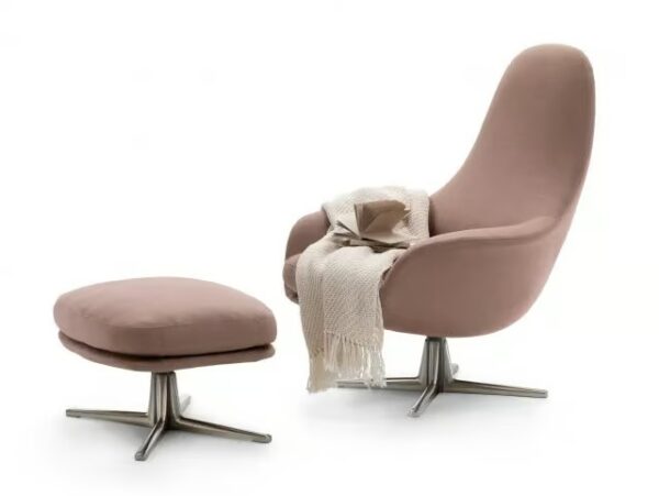 Drehbarer Sessel aus Stoff mit Armlehnen | Flexform | Sveva