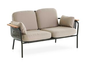 2-er Gartensofa aus Stoff und Thermolackiertem Aluminium | GANDIABLASCO | Capa