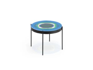 Runder Garten-Beistelltisch aus gehärtetem Glas | GANDIABLASCO | Iris