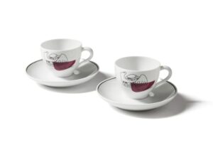 Satz Tassen aus Porzellan mit Untertasse | Cassina | Gnr Service Prunier