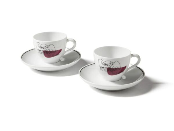 Satz Tassen aus Porzellan mit Untertasse | Cassina | Gnr Service Prunier