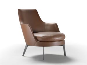 Sessel aus Leder mit Armlehnen | Flexform | Guscio