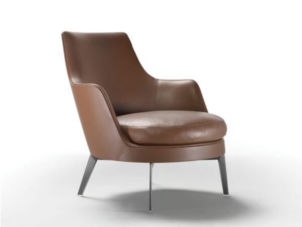 Sessel aus Leder mit Armlehnen | Flexform | Guscio