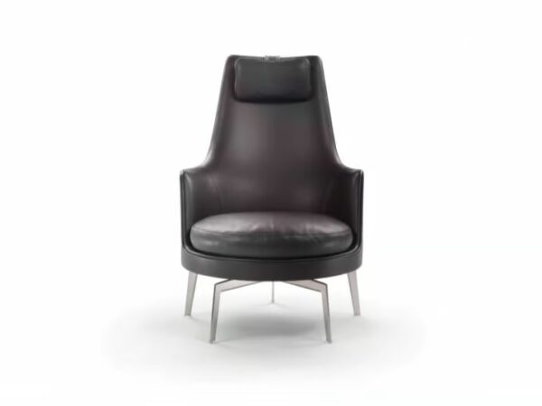 Bergère Sessel aus Leder mit Armlehnen | Flexform | Guscioalto