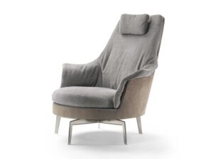 Drehbarer Sessel aus Stoff mit hoher Rückenlehne | Flexform | Guscioalto