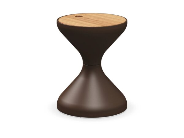 Runder Garten-Beistelltisch aus Aluminium und Holz | Gloster - Image 3