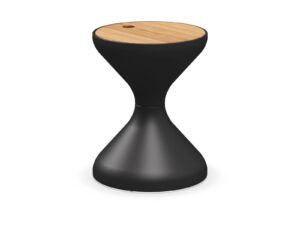 Runder Garten-Beistelltisch aus Aluminium und Holz | Gloster