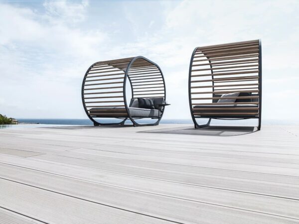 Loungebett aus Aluminium mit Baldachin mit Sonnenschirm | Gloster - Image 5