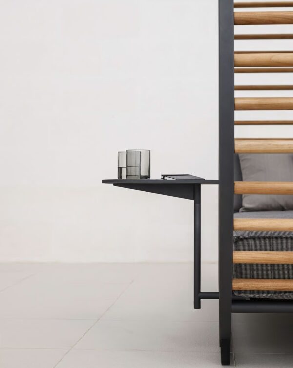 Loungebett aus Aluminium mit Baldachin mit Sonnenschirm | Gloster - Image 2