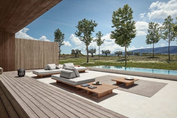 Rechteckiger niedriger Couchtisch aus Teakholz | Gloster | Deck - Image 2