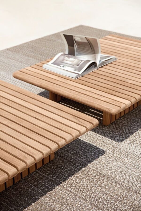 Rechteckiger niedriger Couchtisch aus Teakholz | Gloster | Deck - Image 3