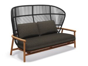 2-Sitzer Gartensofa aus Stoff mit hoher Rückenlehne | Gloster | Fern