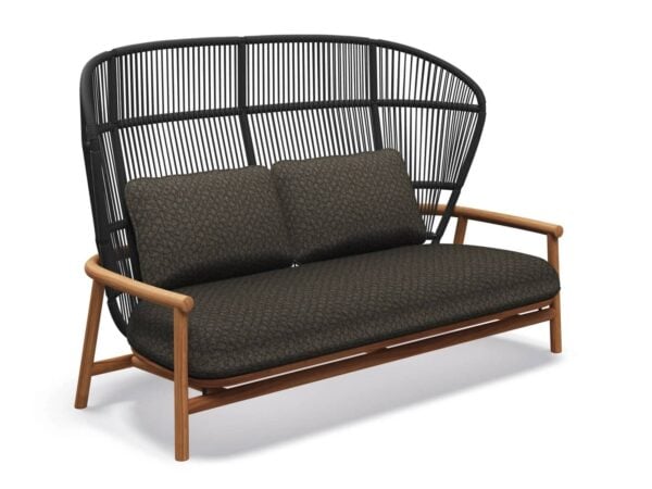 2-Sitzer Gartensofa aus Stoff mit hoher Rückenlehne | Gloster | Fern