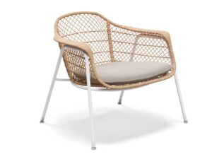 Lounge Gartensessel aus Korbgeflecht mit Armlehnen | Gloster | Fresco