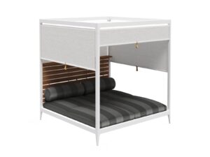 Loungebett aus Aluminium mit Baldachin mit Sonnenschirm | Gloster | Grid