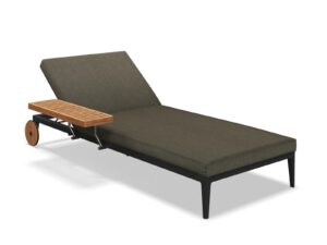 Verstellbarer Gartenliege aus Stoff mit Rollen | Gloster | Grid