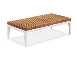 Rechteckiger niedriger Garten-Beistelltisch aus Teakholz | Gloster | Grid