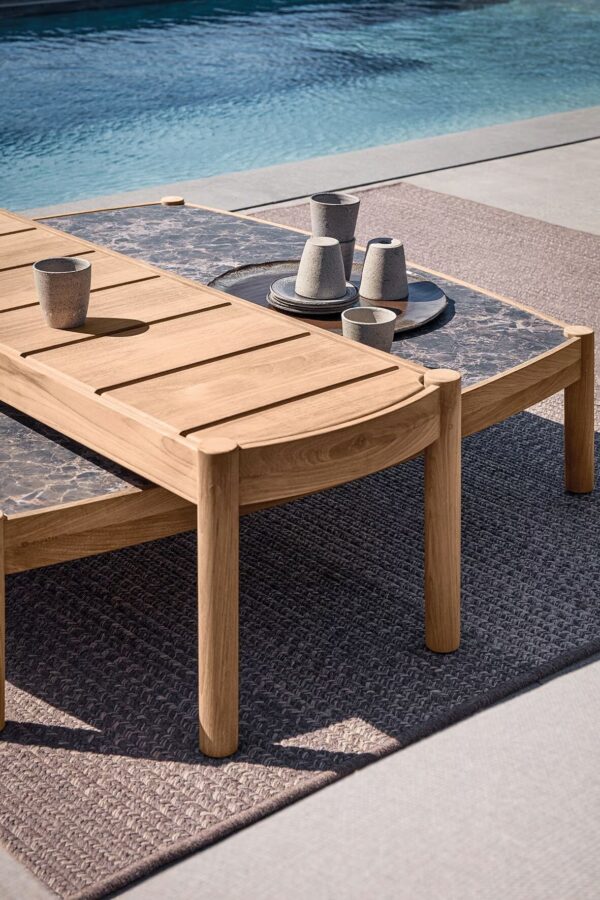 Rechteckiger niedriger Garten-Beistelltisch aus Teakholz | Gloster | Haven - Image 2