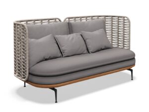 3-Sitzer Gartensofa aus Korbgeflecht mit hoher Rückenlehne | Gloster | Mistral